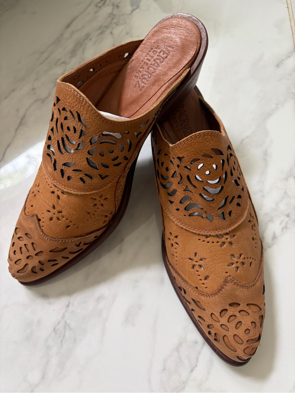 Tan Leather Veracruz Slip-On Mules
